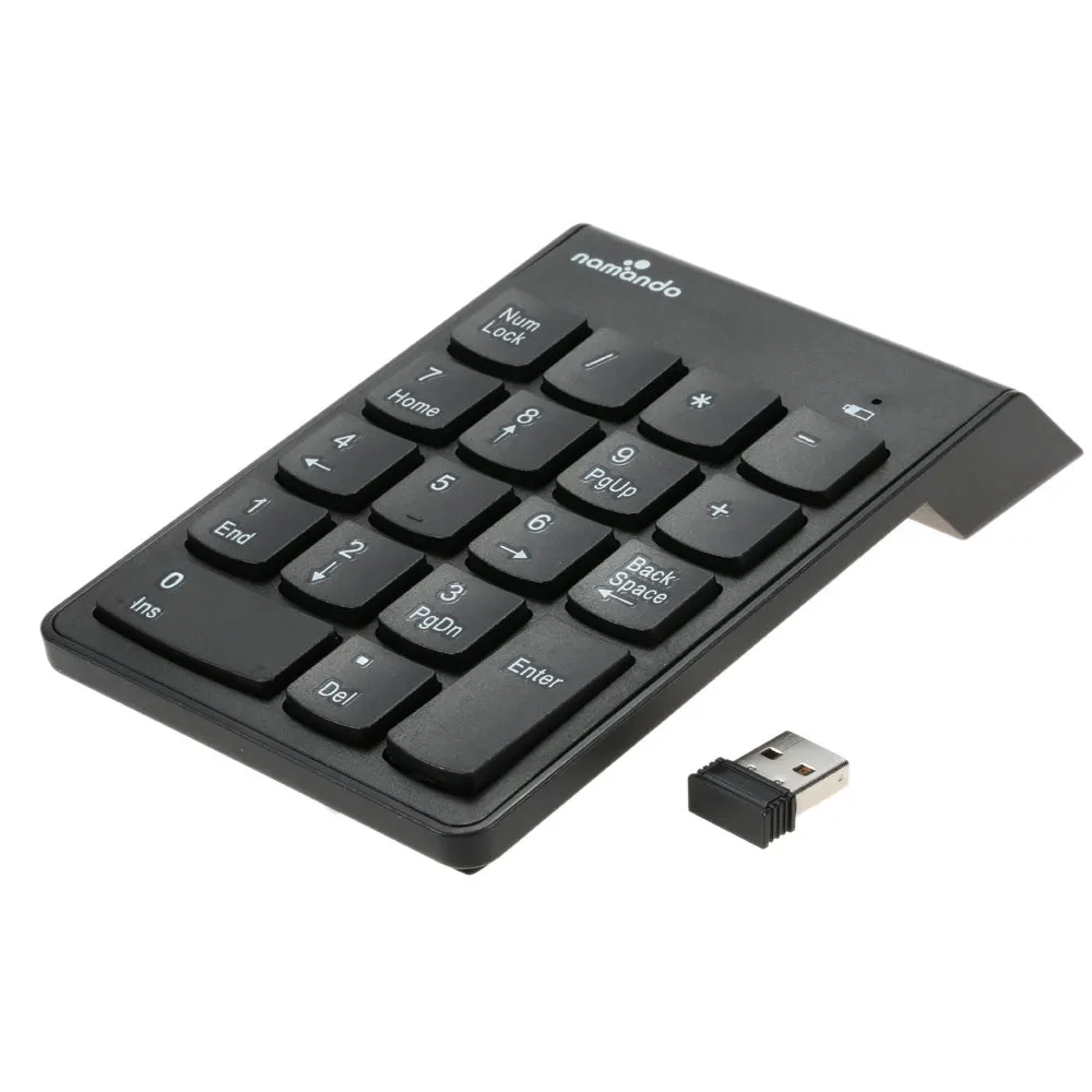 Wireless Number Pad, 18 Key Numeric Keypad with 2.4G Mini USB Receiver