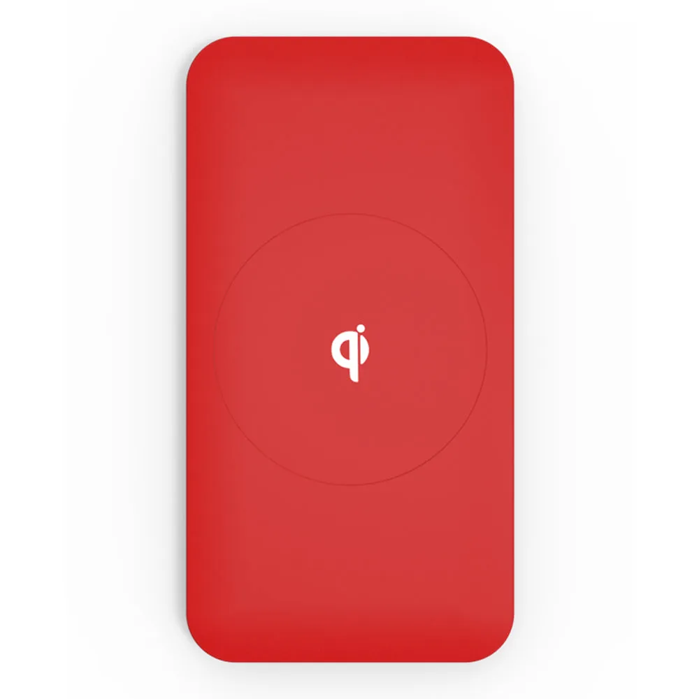 Wireless Qi Cellphone Charger Red Rubber Oil Coated