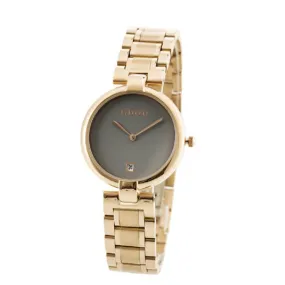 Women's Watch Gold black large dial Stainless Steel Strap elegant watch