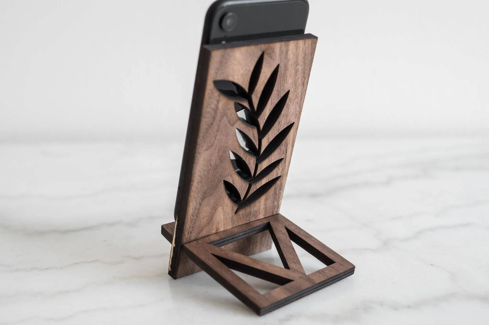 Wooden phone stand