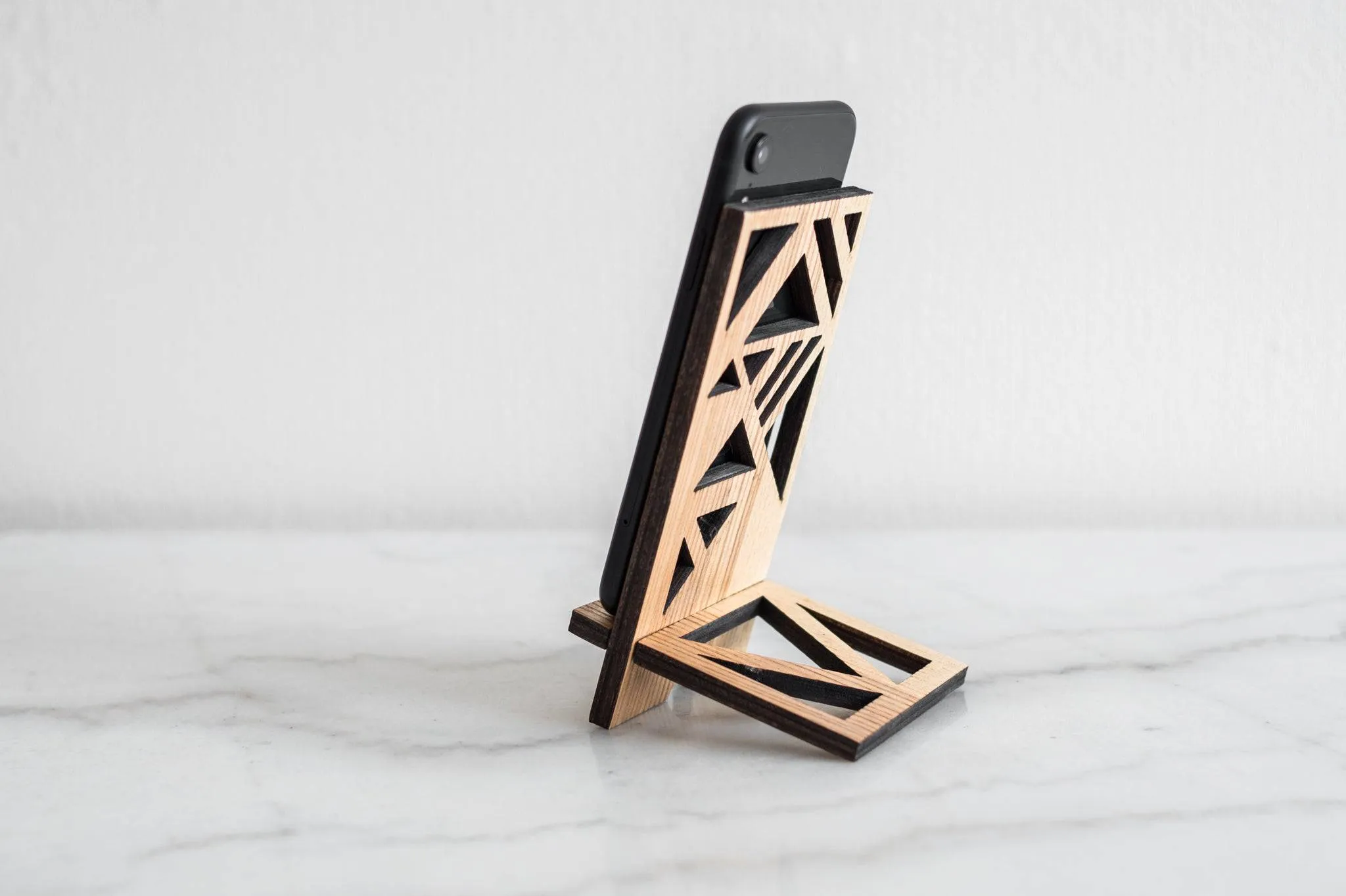 Wooden phone stand