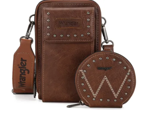 Wrangler Brown Crossbody Cell Phone Purse With Wallet WG48S-270DBR